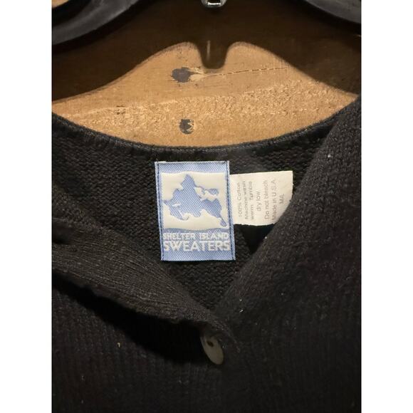 Vintage Shelter Island Sweaters-Black-Button Up Sweater-Sizes S/M &M/L - Picture 5 of 7